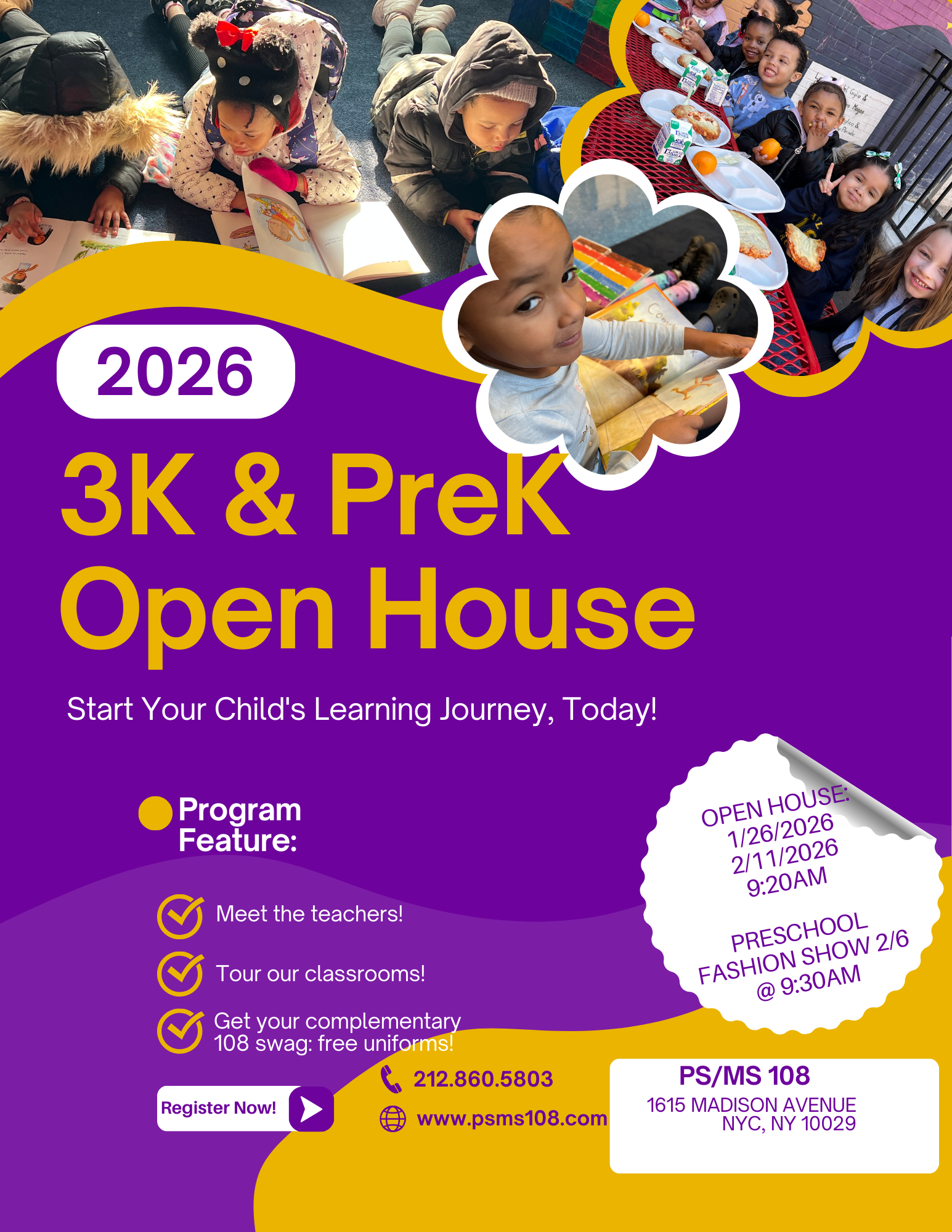 3K & PreK Open House Flyer